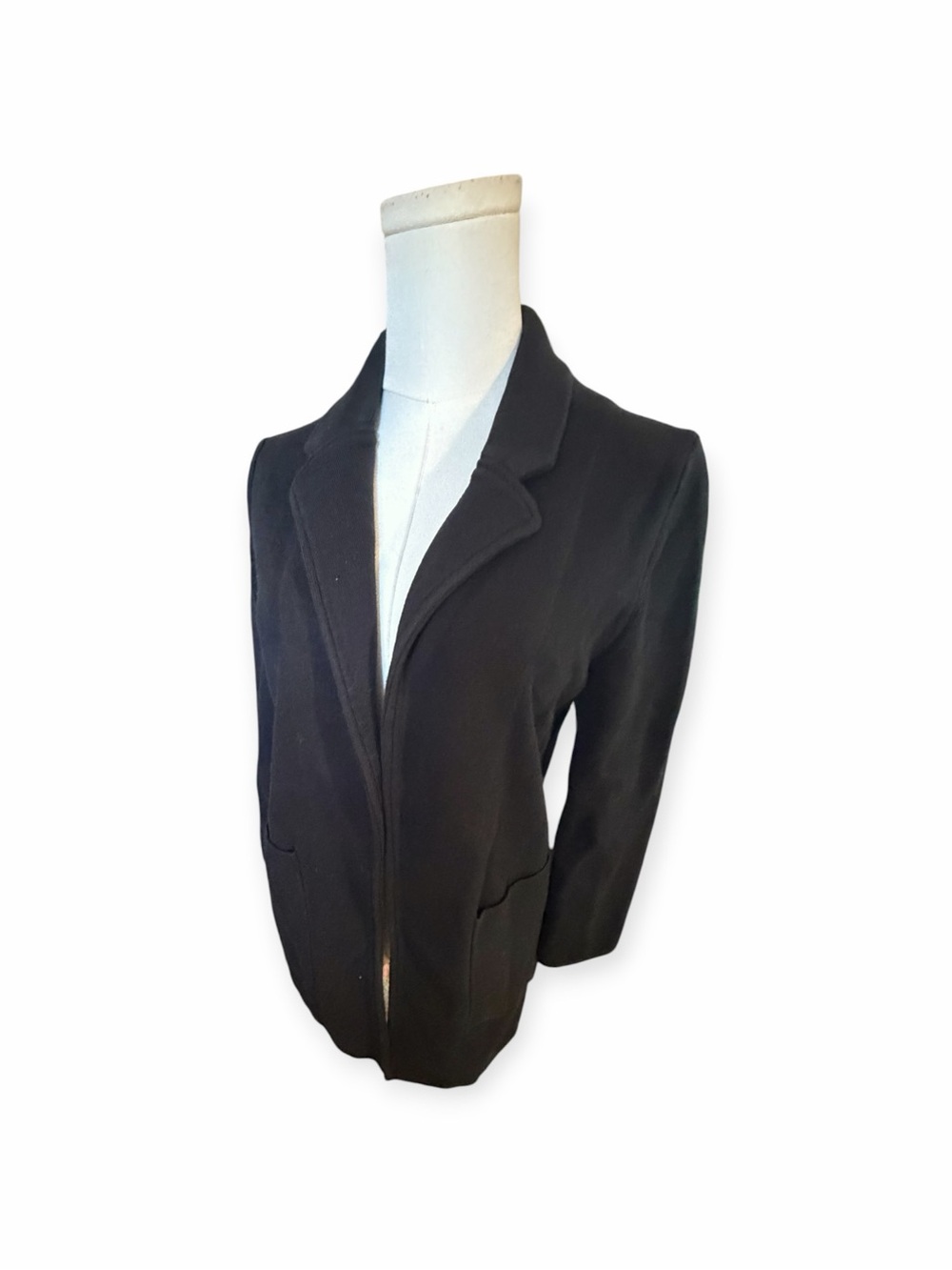 Quince 100% Cotton Classic Black Women's Tailored Open Front Blazer Coat XS - Picture 3 of 14